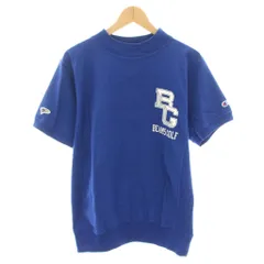 ビームスゴルフ BEAMS GOLF チャンピオン CHAMPION 別注 ゴルフウェア リバースウィーブ REVERSE WEAVE モックネックGolfロゴアイコンヘビーウェイトTシャツ 半袖 ロゴプリント M 青 ブルー C8-XG301 /YT