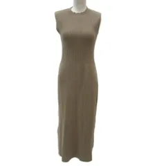 マイストラーダ Mystrada ワンピース マキシ丈 ロング丈 38 M ベージュ リブニット ノースリーブ モックネック /SM27 ■GY61