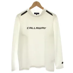 キャロウェイ CALLAWAY ゴルフウェア ロンT Tシャツ カットソー モックネック 長袖 ロゴプリント 透かし迷彩柄 M 白 ホワイト 黒 ブラック 241-0233504 /YT