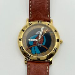 ドルガバ ビッグフェイス スクエア TIME 腕時計 ボルドー ゴールド 