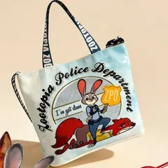 ズートピア　ニック　ジュディ　トートバック　水色　バック　キャラクター　ディズニー　フォックス　キツネ