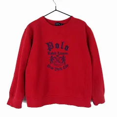 ラルフローレン RALPH LAUREN トレーナー スウエット 長袖 ロゴ プリント 120cm 赤 レッド 紺 ネイビー 国内正規品