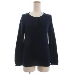 ユニクロ UNIQLO イネス ヘンリーネックセーター 長袖 カシミヤ 紺 ネイビー S ■OM