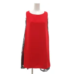 レディー Rady タグ付き ワンピース ドレス S 赤 レッド 黒 ブラック ノースリーブ 切替デザイン レース プリーツ /NU ■GY59