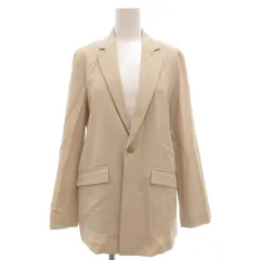 ロペピクニック ROPE Picnic 麻調リラックスシングルジャケット テーラード 1B センターベント 38 ベージュ /GV ■GY60