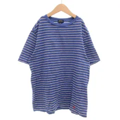 ポロ ラルフローレン POLO RALPH LAUREN Tシャツ 半袖 クルーネック ボーダー ポニー刺繍 L(14-16) 青 ブルー 白 ホワイト /GV ■GY60