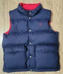 ポロラルフローレン ネイビー ジュニア リバーシブル ダウンベスト M