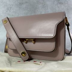 値下げ マルニ MARNI カーフスキン バッグ TRUNK ミディアム ピンク 