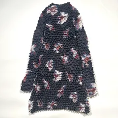 AMERI VINTAGE アメリ NEON FLOWER I LINE DRESS 花柄 シワ加工 マキシワンピース ダークネイビー F キャミソール付き