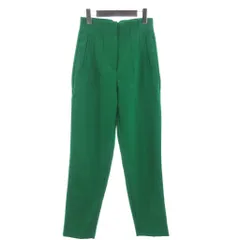ザラ ZARA スラックスパンツ 無地 緑 グリーン XS