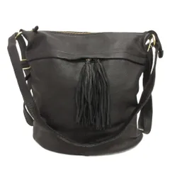 イア パピヨネ ear PAPILLONNER ショルダー リュックサック デイパック 2WAY レザー タッセル 黒 ブラック ■FF