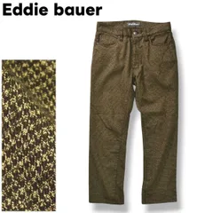 エディーバウアー Eddie bauer ウールライク ストレッチ入り ストレート 5ポケット チェックパンツ ボトムス 秋冬 29 ブラウン メンズ