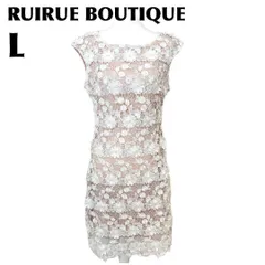 【美品】 RUIRUE BOUTIQUE　ノースリーブワンピース L ピンク白