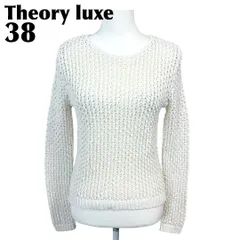 【美品】 Theory luxe 長袖リネン混メッシュニット 38 オフホワイト