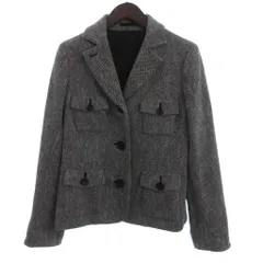 バーバリー ロンドン BURBERRY LONDON ウールジャケット シングル 総裏 カシミヤ混 グレー 40