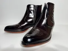 極美品 TEXAS VILLAGE 本革 ダークブラウン ウエスタンブーツ 5521 (24cm)