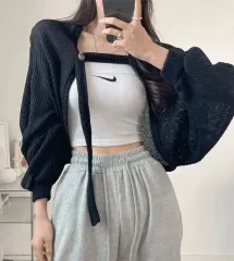 ブラック ニット ボレロ カーディガン