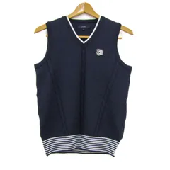 キャロウェイ ベスト ジャケット アウター Vネック ゴルフウエア レディース Mサイズ 紺×白 Callaway 【中古】