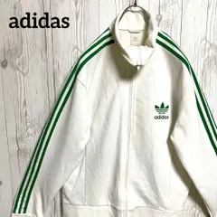 adidas アディダス トラックジャケット ジャージ メンズM ホワイト 白 3本線 スリーストライプ 定番ブルゾン ジャケット 古着 スポーツ ストリート カジュアル 人気モデル レトロ ファッション　25-1077