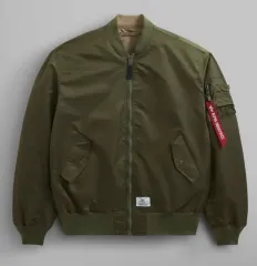 アルファ インダストリーズ MA-1 フライト ジャケット OG-107 グリーン/カーキ リバーシブル S