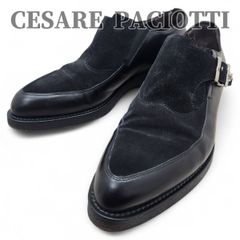 CESARE PACIOTTI モンクストラップ 極美品 レザー スエード 黒
