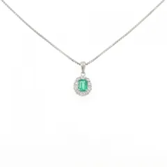 PT900/PT850 エメラルド ネックレス 0.50CT