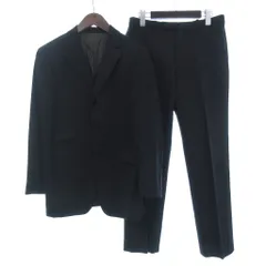 バーバリーブラックレーベル BURBERRY BLACK LABEL スーツ セットアップ テーラードジャケット 3B ストライプ スラックス 36R 黒 ブラック