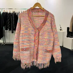 FREE マルチカラー オーバーサイズ カーディガン