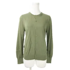 ロペピクニック ROPE Picnic カーディガン ニット クルーネック 長袖 金ボタン きれいめ 38 緑 カーキ /AO19