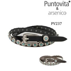 Puntovita 細コンチョベルト ナローベルト ブラック シルバー - メルカリ
