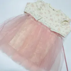 120 ワッフルコットン フラワー チュール ONE PIECE