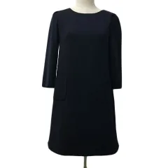 ジュエルチェンジズ Jewel Changes アローズ ワンピース Aライン ミニ 無地 七分袖 38 紺 ネイビー