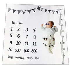 Lanx. ベビー フォトシーツ (ガーランド) 月齢フォト マンスリーフォト ニューボーンフォト レターシーツ 赤ちゃん 新生児 成長記録 記念日 誕生日 出産祝い プレゼント 記念写真 撮影 (ガーランド)のサムネイル