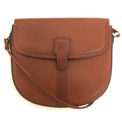 バーバリー BURBERRY ショルダーバッグ 斜め掛け レザー ロゴ 茶 ブラウン 鞄