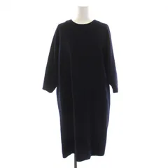 ドゥーズィエムクラス DEUXIEME CLASSE ニット ワンピース ひざ丈 ウール 七分袖 紺 ネイビー /YM ■BM