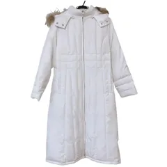  EMAIRY エマイリー　ダウンコート　ロングコート　ダウンジャケット　フード付き　ファー付き　白　ホワイト　アイボリー　レディース　M-F フード取り外し可能　防寒　高機能　希少　オシャレ　着膨れしない　【Z1709】