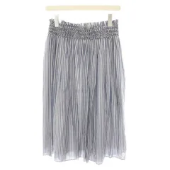 アナイ ANAYI スカート ロング フレア イージー ギャザー ストライプ柄 タグ付き 38 青 ブルー 白 ホワイト 101917-11-360-61-380 /YT ■BM