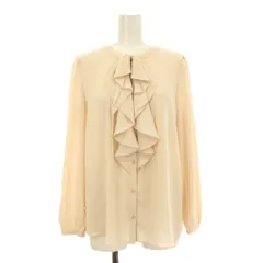 アナイ ANAYI 24SS バックサテンリボンラッフル ブラウス 長袖 フリル 38 ベージュ 10241713070 /KU ■MU