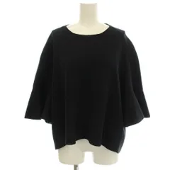 ドゥロワー Drawer ニット 半袖 カットソー フレアスリーブ 1 紺 ネイビー 6518-106-0276 /☆G ■BM