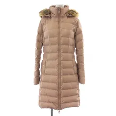 トミーヒルフィガー TOMMY HILFIGER ダウンコート ロング フード フェイクファー ジップアップ スタンドカラー S ピンク ベージュ /NW29 ■BM