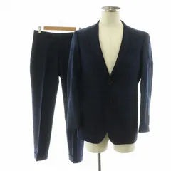 エドワード EDWARD ビジネススーツ セットアップ シングル 2点セット 上下 スラックスパンツ テーラードジャケット チェック A4 ネイビー GS-711-D /NQ ■MU