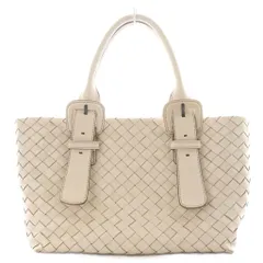 サザビー SAZABY ハンドバッグ トートバッグ 編み込み レザー 白 ホワイト /AN28 ■BM