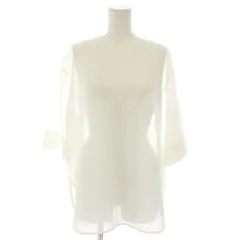 ガリャルダガランテ GALLARDAGALANTE シャツ ブラウス ボートネック 七分袖 シアー F 白 ホワイト GGZ1021404A0018 /YT ■BM