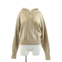 ザラ ZARA ニットパーカー 長袖 ハーフジップ 切替 L ベージュ  5536 134 450 /KU ■MU