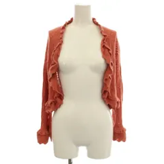 トッカ TOCCA カーディガン ニット レース 長袖 フリル ボレロ M オレンジ /☆G ■MU