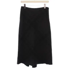 ラルフローレン RALPH LAUREN フレアスカート ロング チェック柄 ウール ナイロン 4 グレー /BM ■BM