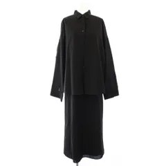 ミラオーウェン Mila Owen オーバーシアーシャツ 長袖 Iラインワンピース ロング ノースリーブ SET 0 黒 ブラック 09WF0242007 /TK ■BM