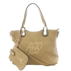 エクセス EXCESS ハンドバッグ ショルダーバッグ トートバッグ 2way ロゴ ポーチ付き ベージュ /AN6 ■BM