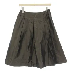 エムズグレイシー M'S GRACY サテン プリーツ スカート ひざ丈 40 グレー /☆G ■MU