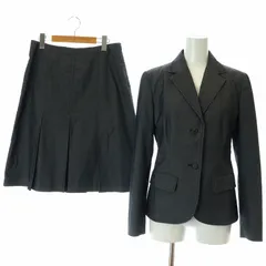 オールドイングランド OLD ENGLAND スーツ セットアップ 上下 テーラードジャケット 総裏地 フレアスカート ひざ丈 ストレッチ 36 M 38 L チャコールグレー /KU